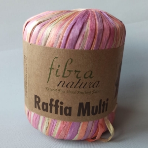  Włóczka Raffia Multi fibra natura 100% wiskoza - rafia (13) kolorowa