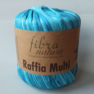  Włóczka Raffia Multi fibra natura 100% wiskoza - rafia (21) niebieska