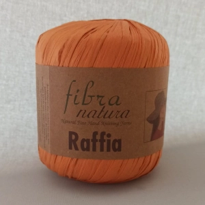 Raffia fibra natura 100% wiskoza - rafia (20) pomarańczowa
