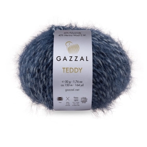 Włóczka ozdobna, włochata Gazzal Teddy 50g = 150m (6536) niebieski dżinsowy