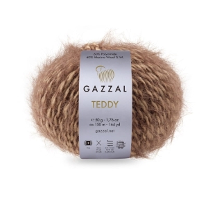 Włóczka ozdobna, włochata Gazzal Teddy 50g = 150m (6540) brąz