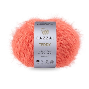 Włóczka ozdobna, włochata Gazzal Teddy 50g = 150m (6543) koralowy