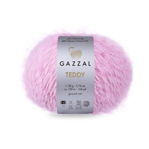 Włóczka ozdobna, włochata Gazzal Teddy 50g = 150m (6547) blady różowy