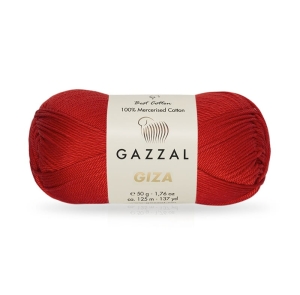 Włóczka bawełniana Gazzal Giza 100% bawełna merceryzowana 50g = 125m (2466) czerwony