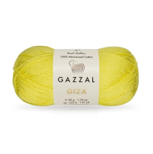 Włóczka bawełniana Gazzal Giza 100% bawełna merceryzowana 50g = 125m (2483) cytrynowy żółty