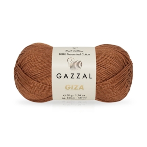 Włóczka bawełniana Gazzal Giza 100% bawełna merceryzowana 50g = 125m (2484) rudy brąz
