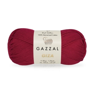 Włóczka bawełniana Gazzal Giza 100% bawełna merceryzowana 50g = 125m (2487) ciemny czerwony