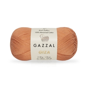 Włóczka bawełniana Gazzal Giza 100% bawełna merceryzowana 50g = 125m (2493) morelowy