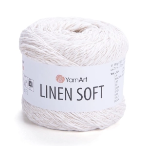 Włóczka YarnArt Linen Soft 100g 272m wiskoza bawełna len (7301) biały naturalny