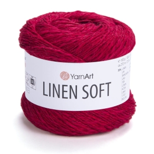 Włóczka YarnArt Linen Soft 100g 272m wiskoza bawełna len (7323) czerwony
