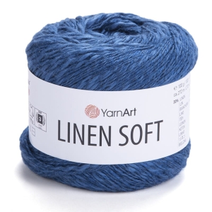 Włóczka YarnArt Linen Soft 100g 272m wiskoza bawełna len (7317) intensywny niebieski
