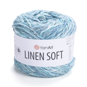 Włóczka YarnArt Linen Soft 100g 272m wiskoza bawełna len (7408) turkusowy melanż