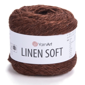 Włóczka YarnArt Linen Soft 100g 272m wiskoza bawełna len (7309) czekoladowy brąz