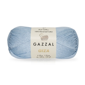 Włóczka bawełniana Gazzal Giza 100% bawełna merceryzowana 50g = 125m (2474) błękitny