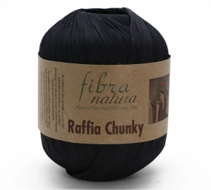 Włóczka Fibranatura Raffia Chunky 100% rafia celuloza drzewna 100g = 120m (22) czarna
