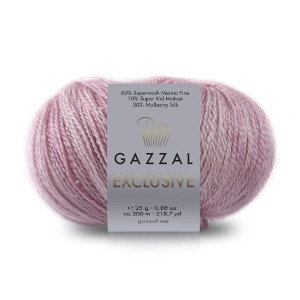 Włóczka Gazzal Exclusive merynos + jedwab + moher 25g = 200m (03) różówy