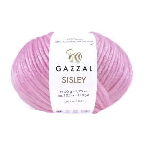 Włóczka Gazzal SISLEY 58% merynos 48% wiskoza 50g = 105m - KOLOR DO WYBORU
