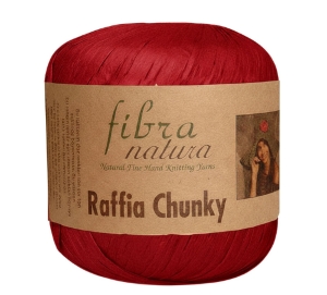 Włóczka Fibranatura Raffia Chunky 100% rafia celuloza drzewna 100g = 120m (32) czerwony