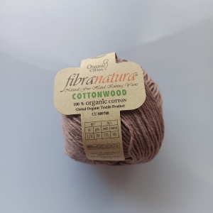 Włóczka Fibra natura Cottonwood 100% organiczna bawełna 50g 105m 41120 brąz 