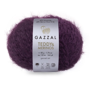 Włóczka ozdobna, włochata Gazzal Teddy 50g = 150m (6563) niebieski