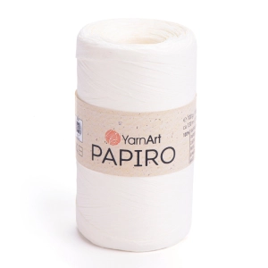 Włóczka YarnArt Papiro - Raffia 100g = 130m (07) naturalny biały