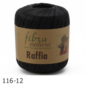 Raffia fibra natura 100% wiskoza - rafia (12) czarna