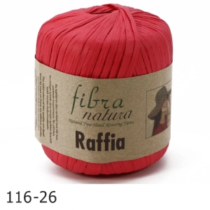 Raffia fibra natura 100% wiskoza - rafia (26) czerwony