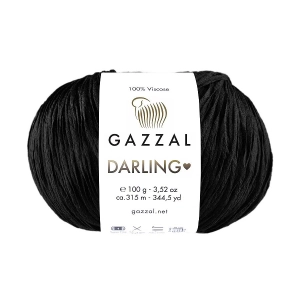 Włóczka Gazzal Darling 100% wiskoza 100g = 315m (566) czarny