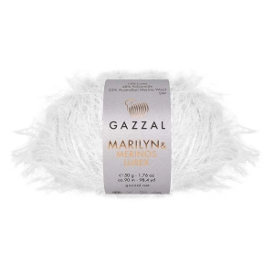 Włóczka Gazzal Marilyn & Merinos Lurex 33% Merino, 48% Polyamide, 19% Lurex 50g=90m (8269L) blady popiel