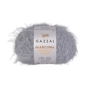 Włóczka Gazzal Marilyn & Merinos Lurex 33% Merino, 48% Polyamide, 19% Lurex 50g=90m (8276L) szary