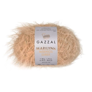 Włóczka Gazzal Marilyn & Merinos Lurex 33% Merino, 48% Polyamide, 19% Lurex 50g=90m (8283) beżowy