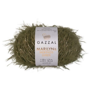 Włóczka Gazzal Marilyn & Merinos Lurex 33% Merino, 48% Polyamide, 19% Lurex 50g=90m (8286L) khaki zielony