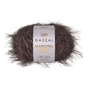 Włóczka Gazzal Marilyn & Merinos Lurex 33% Merino, 48% Polyamide, 19% Lurex 50g=90m (8285L) czekoladowy brąz